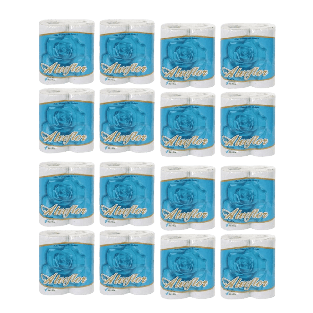 Papel Higiênico Folha Simples Alveflor 16 pacotes com 4 rolos de 30 metros - e - dona
