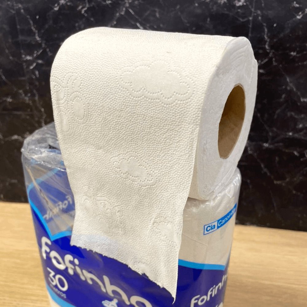 Papel Higiênico Folha Simples Fofinho pacote com 4 rolos de 30 metros - e - dona