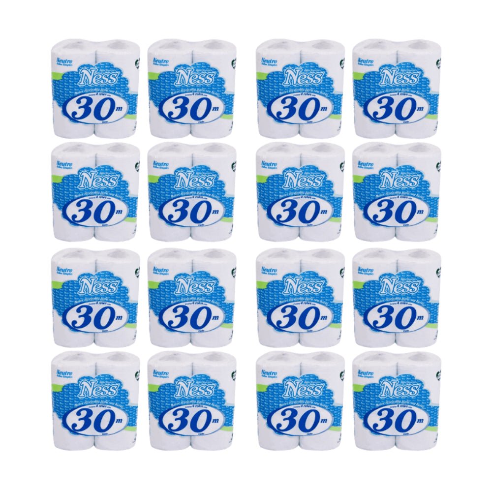 Papel Higiênico Folha Simples Ness 16 pacotes com 4 rolos de 30 metros - e - dona