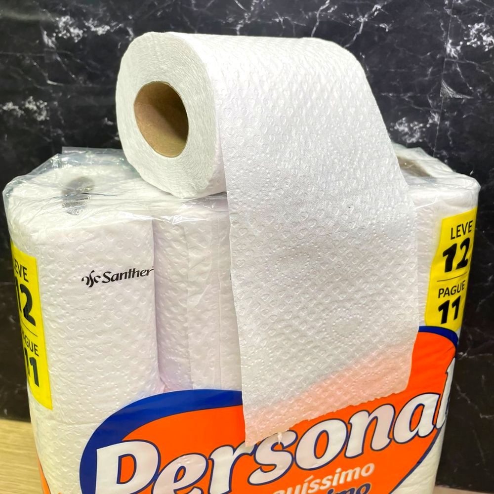 Papel Higiênico Folha Simples Personal com 12 rolos de 30 metros - e - dona