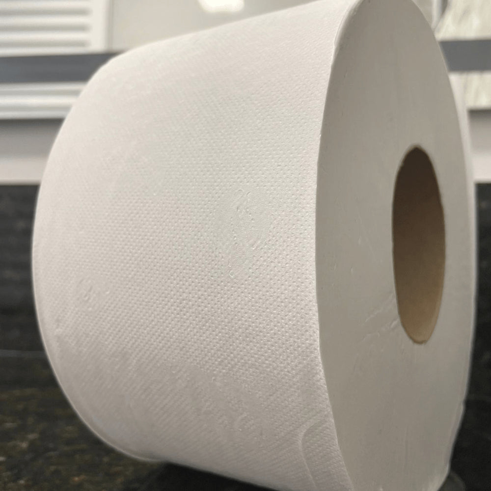 Papel Higiênico Rolão 100% celulose Folha Simples Indaial 8 rolos de 300 metros - e - dona