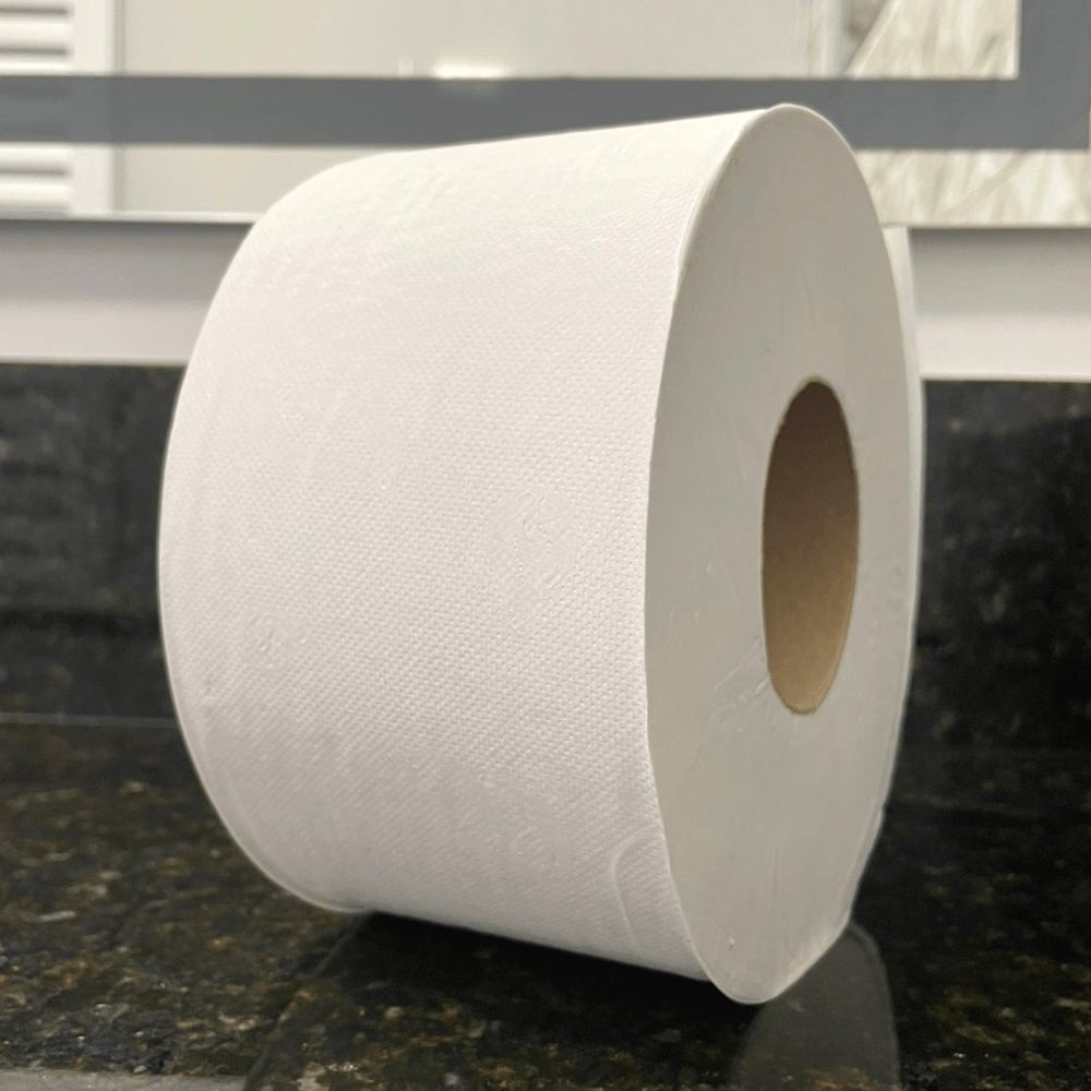 Papel Higiênico Rolão 100% celulose Folha Simples Indaial 8 rolos de 300 metros - e - dona