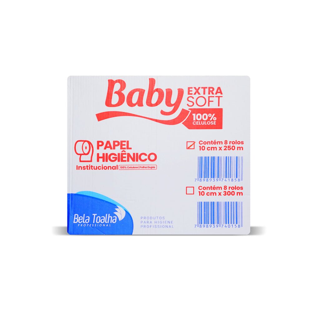 Papel Higiênico Rolão 100%celulose Folha Dupla Baby 8 rolos de 250 metros - e - dona