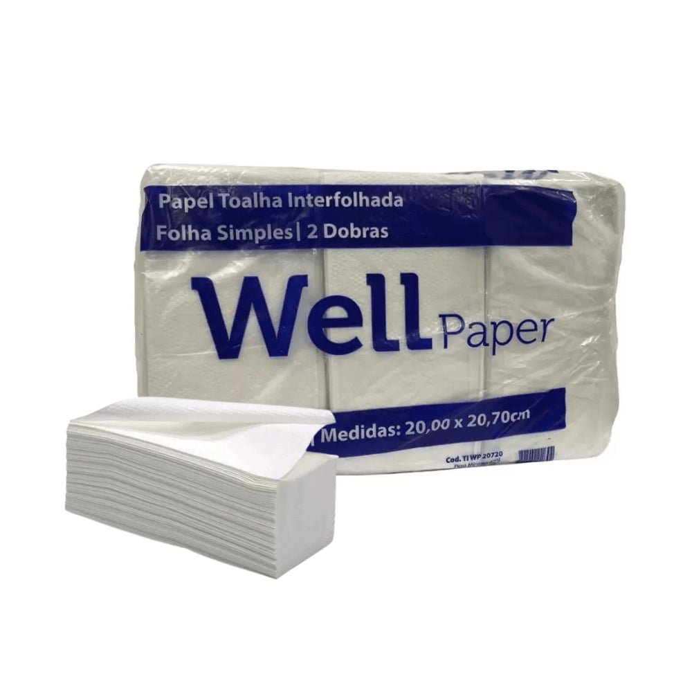 Papel Interfolha 100% celulose 20x 20,7cm 2 dobras folha simples Wellpaper - e - dona