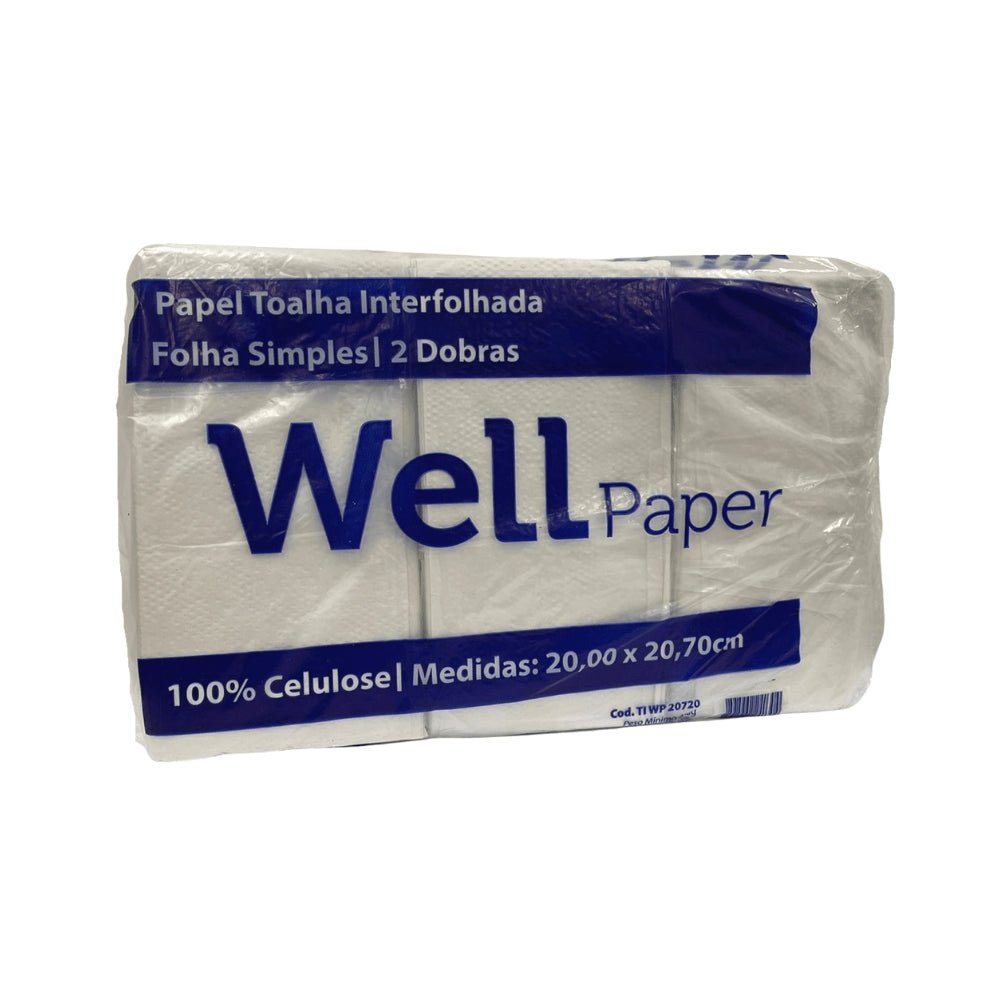 Papel Interfolha 100% celulose 20x 20,7cm 2 dobras folha simples Wellpaper - e - dona