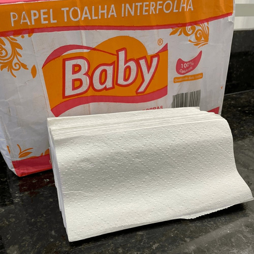 Papel Interfolha 100% celulose 20x21 2 dobras folha simples Baby com 1.000 folhas - e - dona