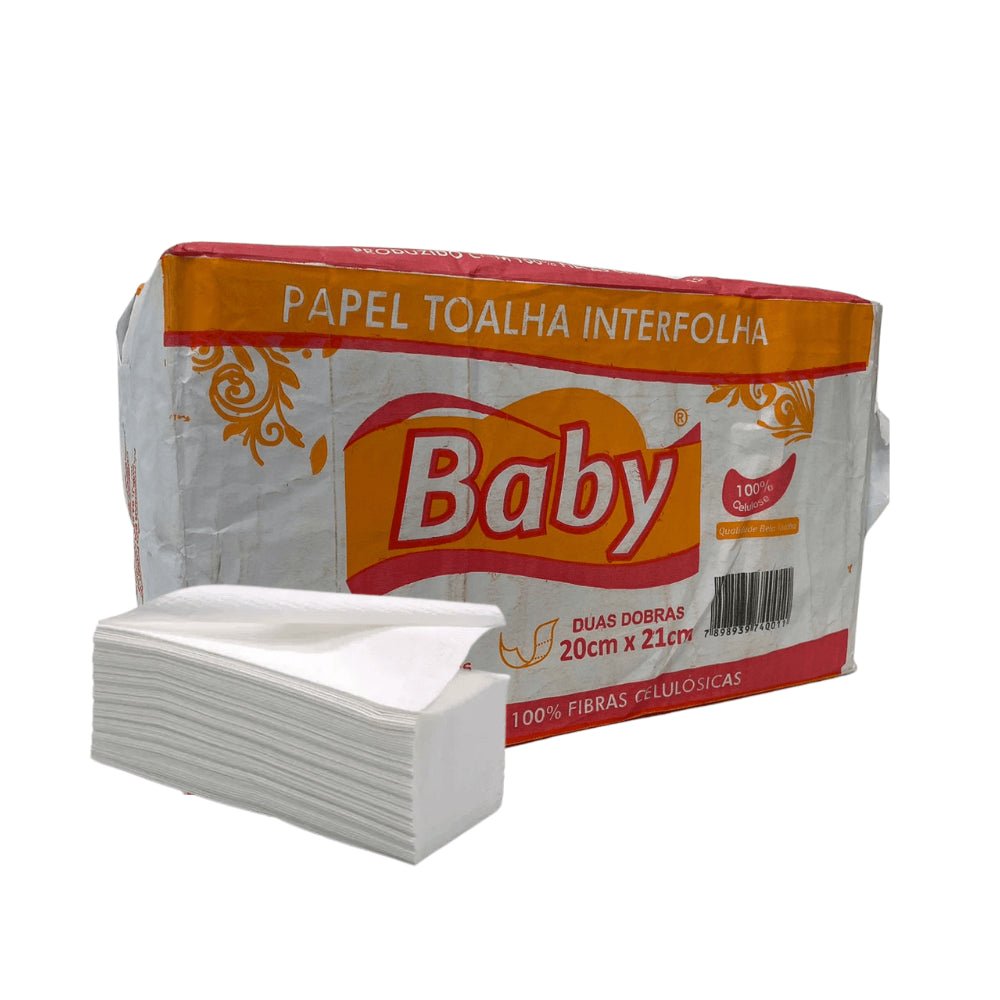 Papel Interfolha 100% celulose 20x21 2 dobras folha simples Baby com 1.000 folhas - e - dona