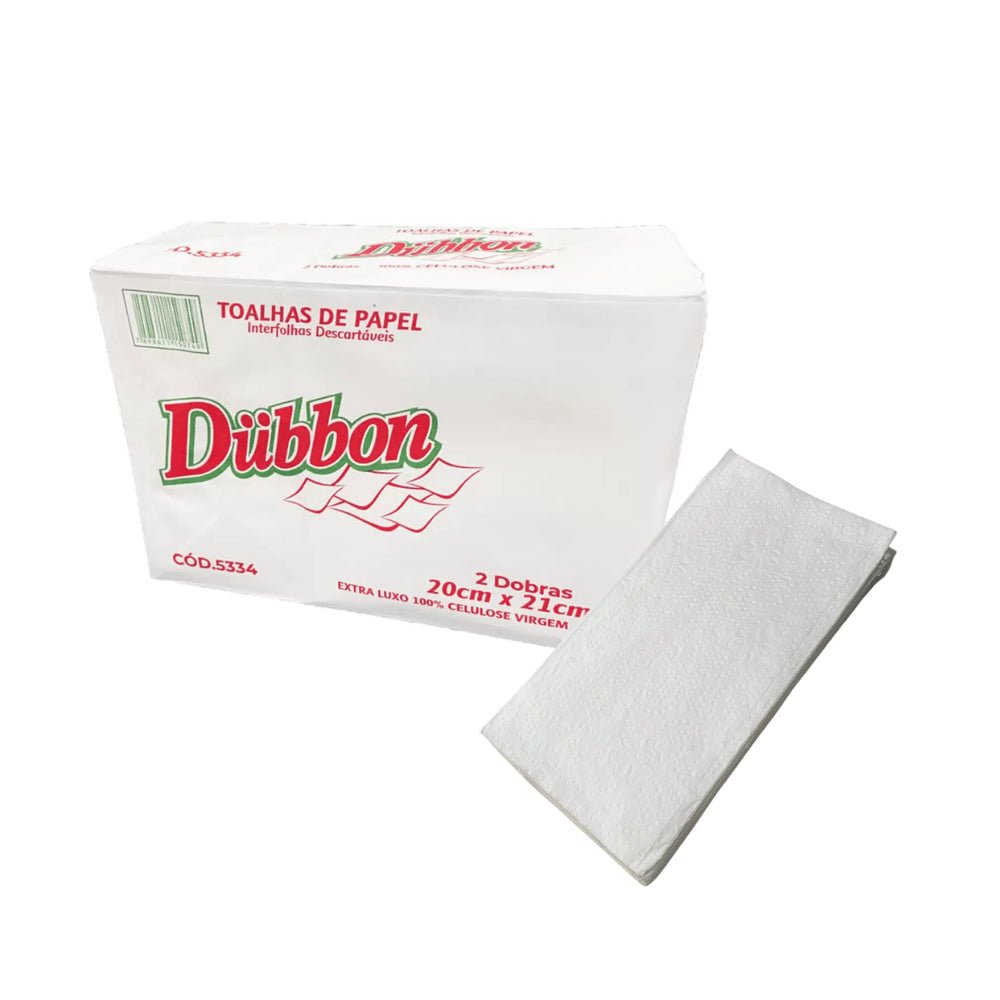Papel Interfolha 100% Celulose 20x21 2 Dobras folha simples Dubbon - 20g - e - dona