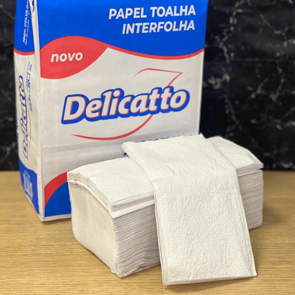 Papel Interfolha 100% celulose 22,5x20cm 2 dobras folha simples Delicatto - e - dona