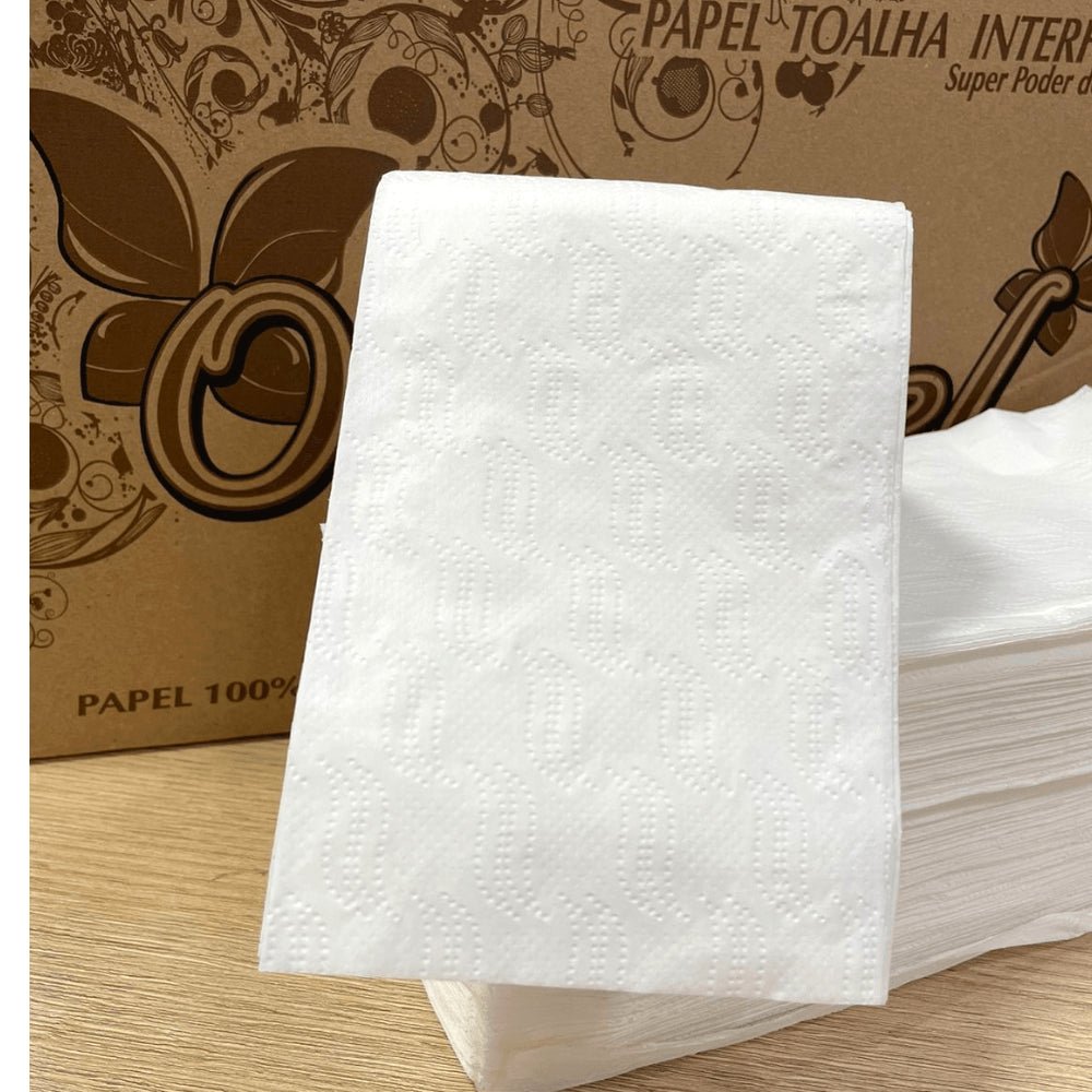 Papel Interfolha 100% celulose 22,5x20cm 2 dobras folha simples Ouroppel com 4.800 folhas - e - dona