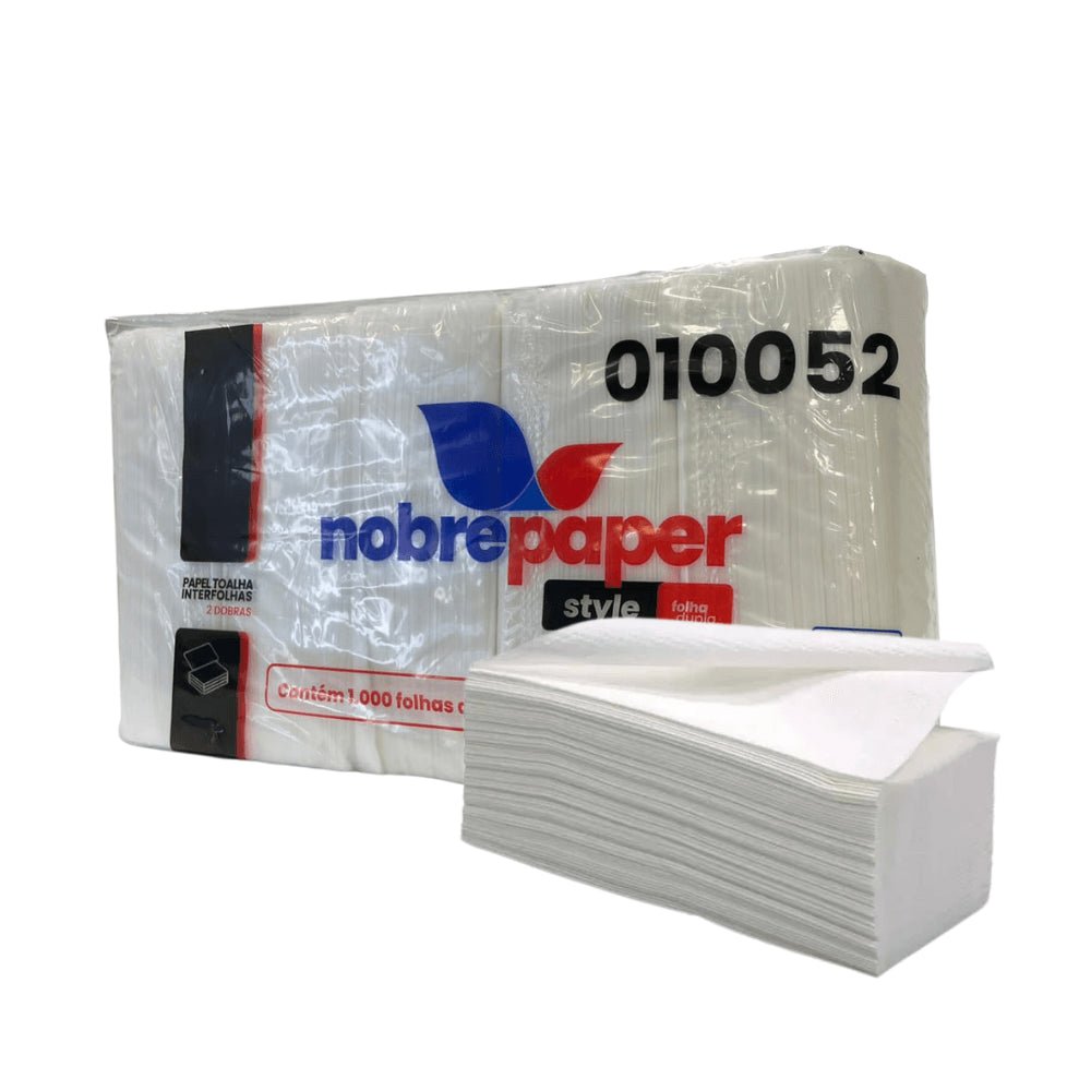 Papel Interfolha 100% celulose 22,5x21cm 2 dobras folha dupla Nobre com 1.000 folhas - e - dona