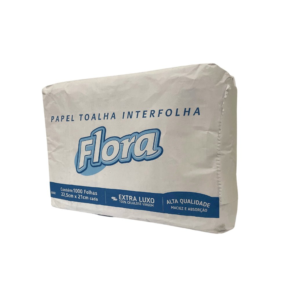 Papel Interfolha 100% celulose 22,5x21cm 2 dobras folha simples Flora com 1.000 folhas - e - dona