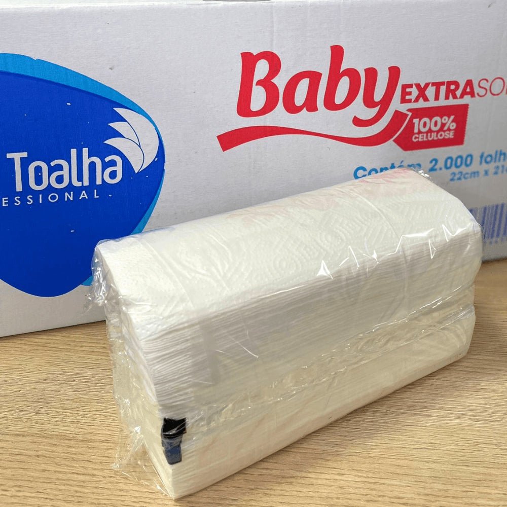 Papel Interfolha 100% celulose 22x21cm 2 dobras folha dupla Baby com 2.000 folhas - e - dona