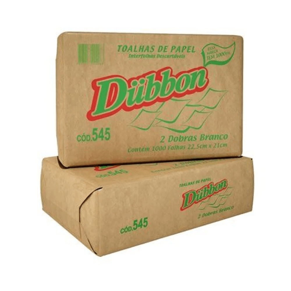 Papel Interfolha Branco 22,5x21cm 2 dobras Dubbon 28g com 1.000 folhas - e - dona