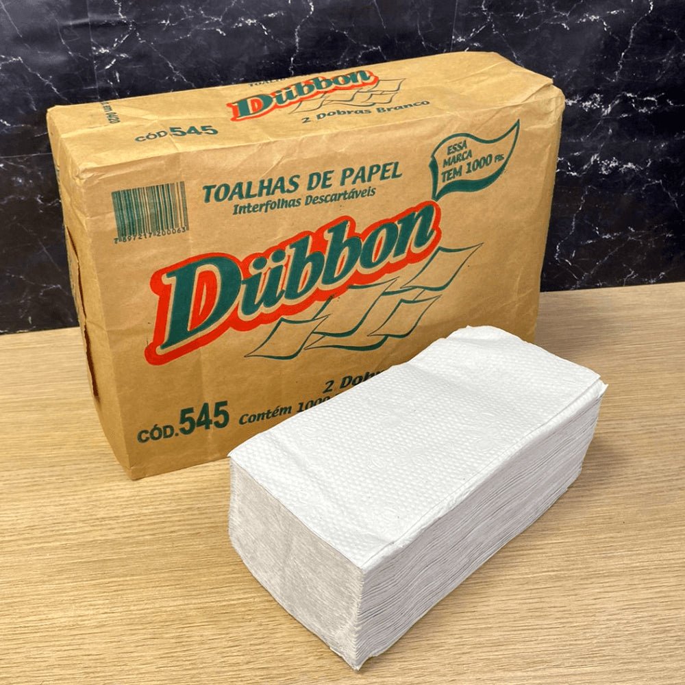 Papel Interfolha Branco 22,5x21cm 2 dobras Dubbon 28g com 1.000 folhas - e - dona