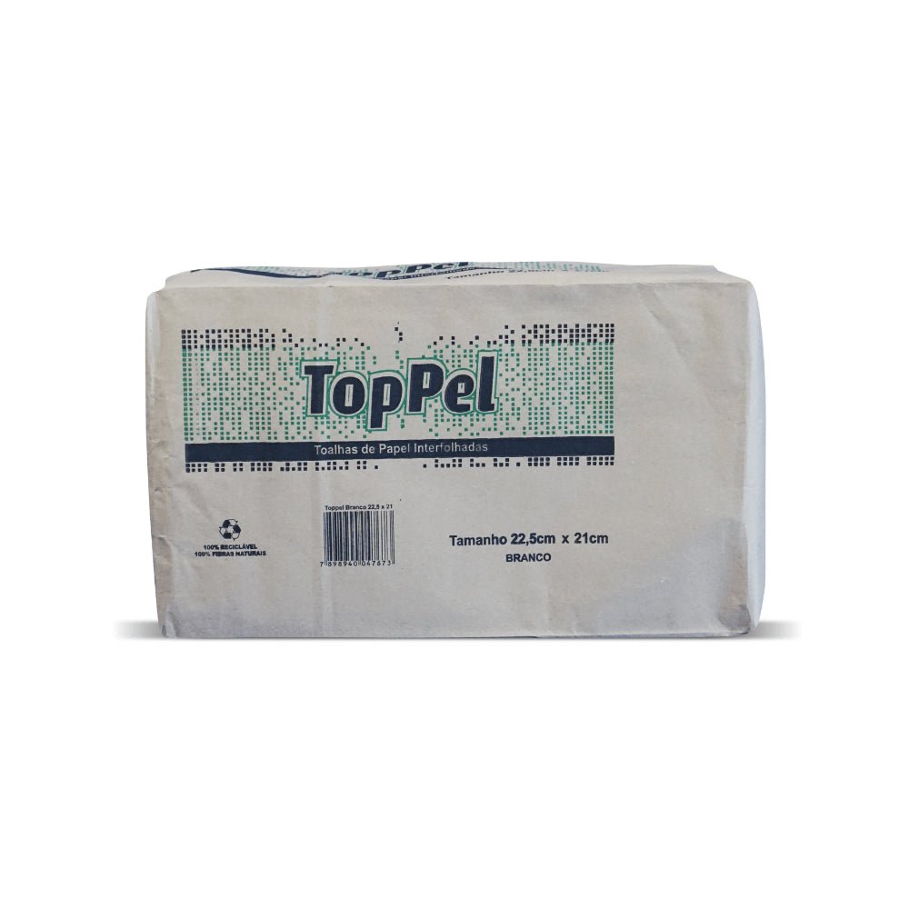 Papel interfolha Branco 22,5x21cm 2 dobras folha simples Toppel - e - dona