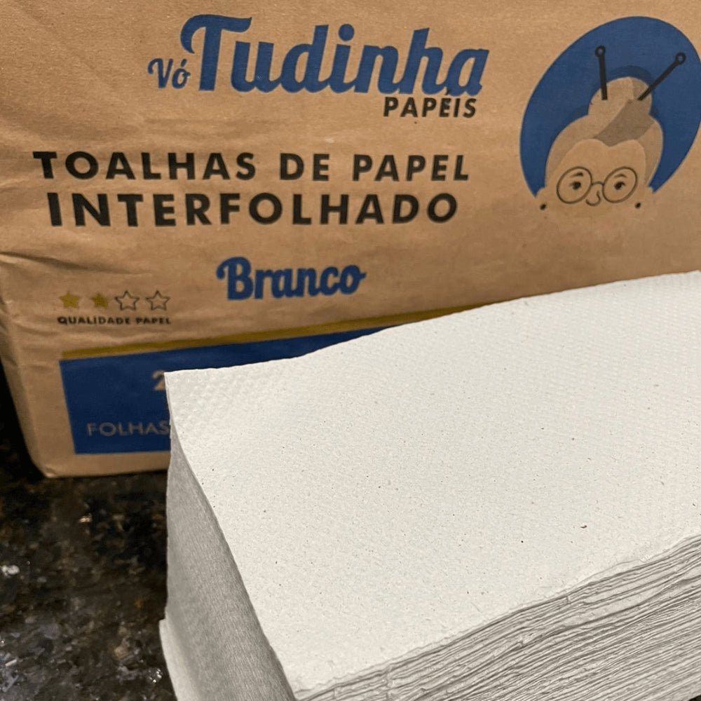 Papel Interfolha Branco Vó Tudinha Praticidade e Qualidade em Folhas Simples para seu Negócio 20x21cm e 2 dobras - e - dona