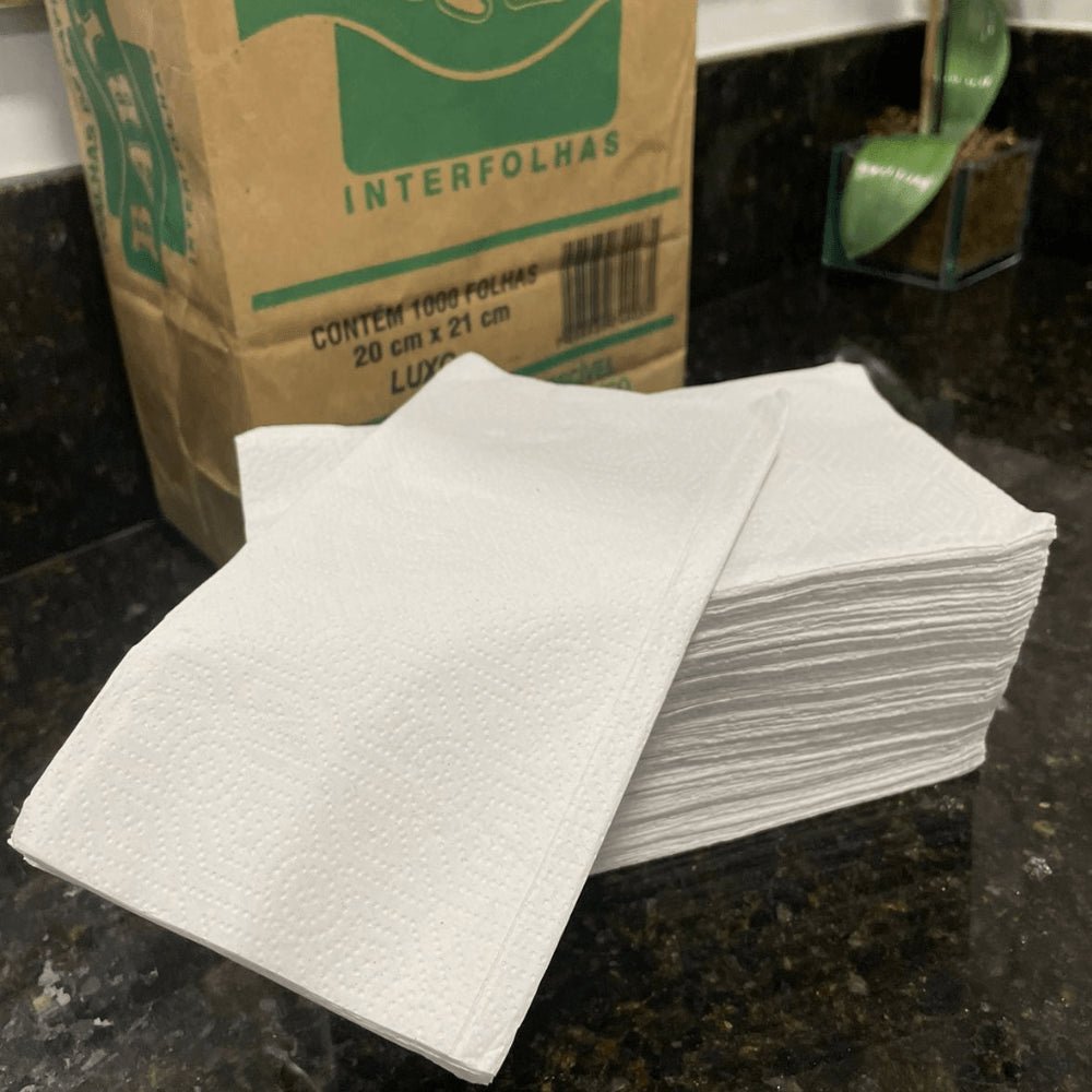 Papel Interfolha Luxo 20x21cm 2 dobras folha simples Baby com 1.000 folhas - e - dona
