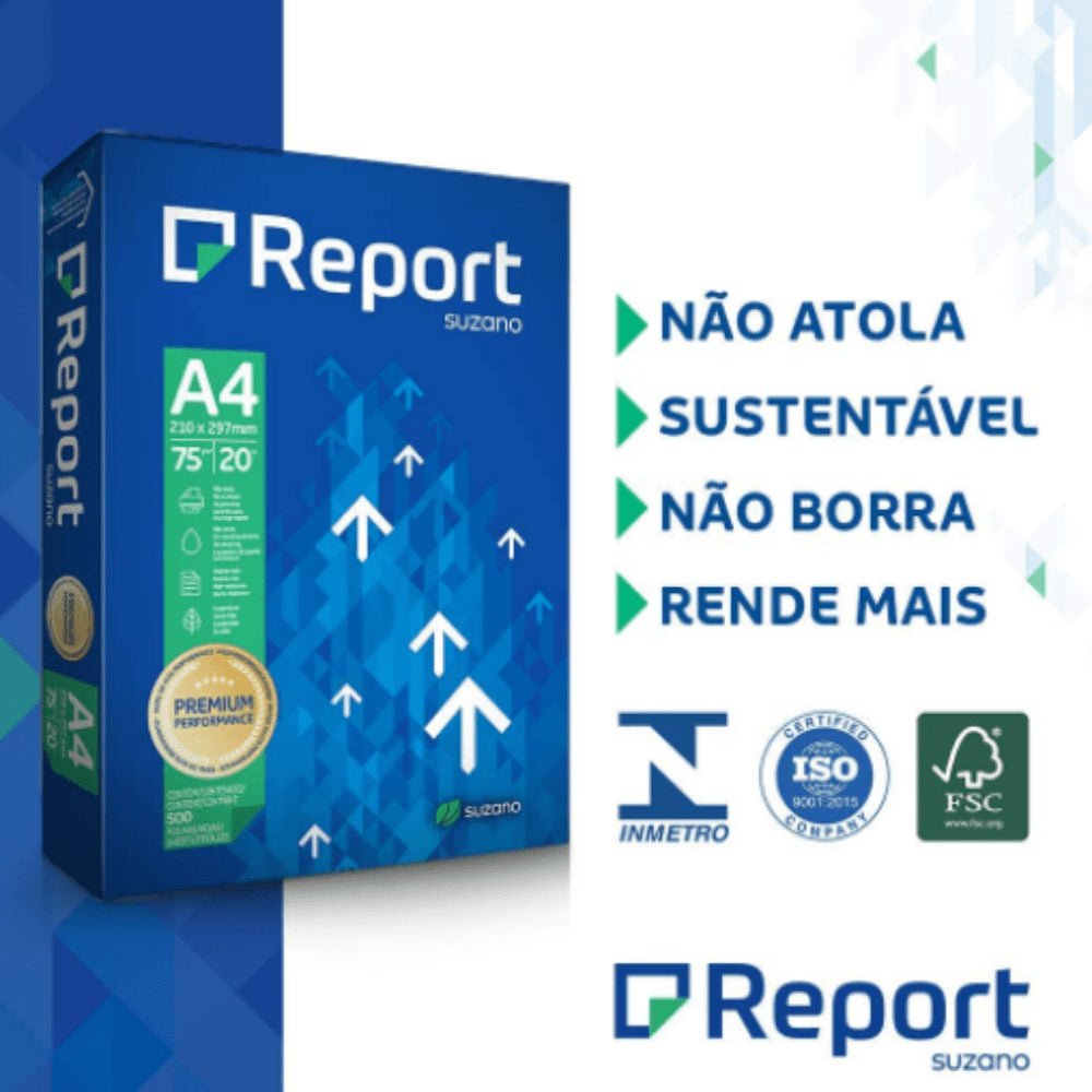 Papel Sulfite 75g Report A4 com 500 folhas - e - dona
