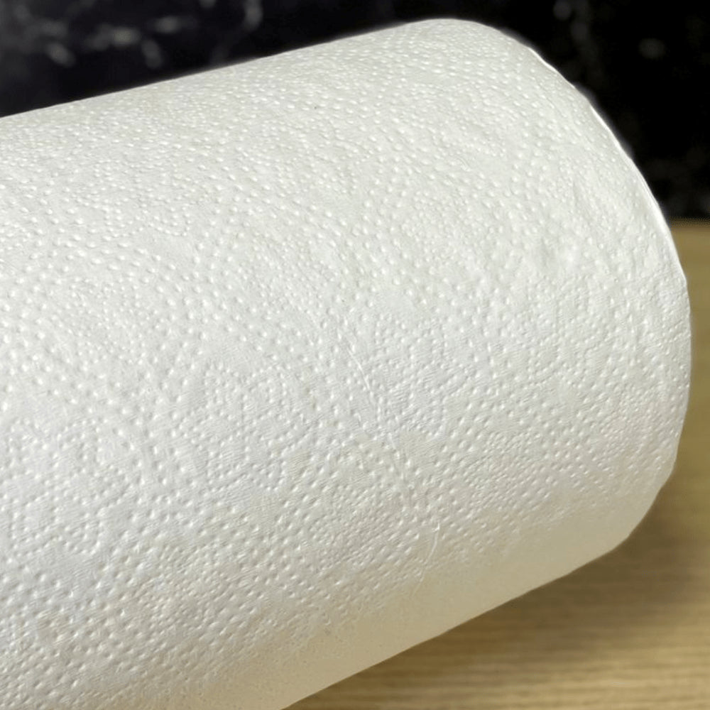 Papel toalha Bobina 100% celulose 24g Delicatto 6 rolos de 200 metros - e - dona