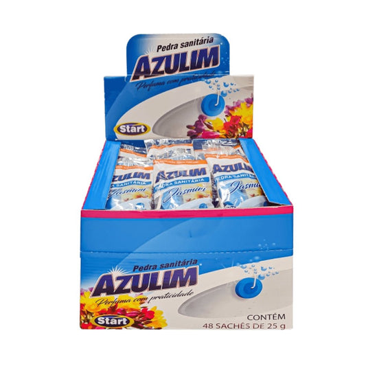 Pedra Sanitária Floral, jasmim, Eucalipto e Lavanda Azulim 48 sachês de 25g - e - dona