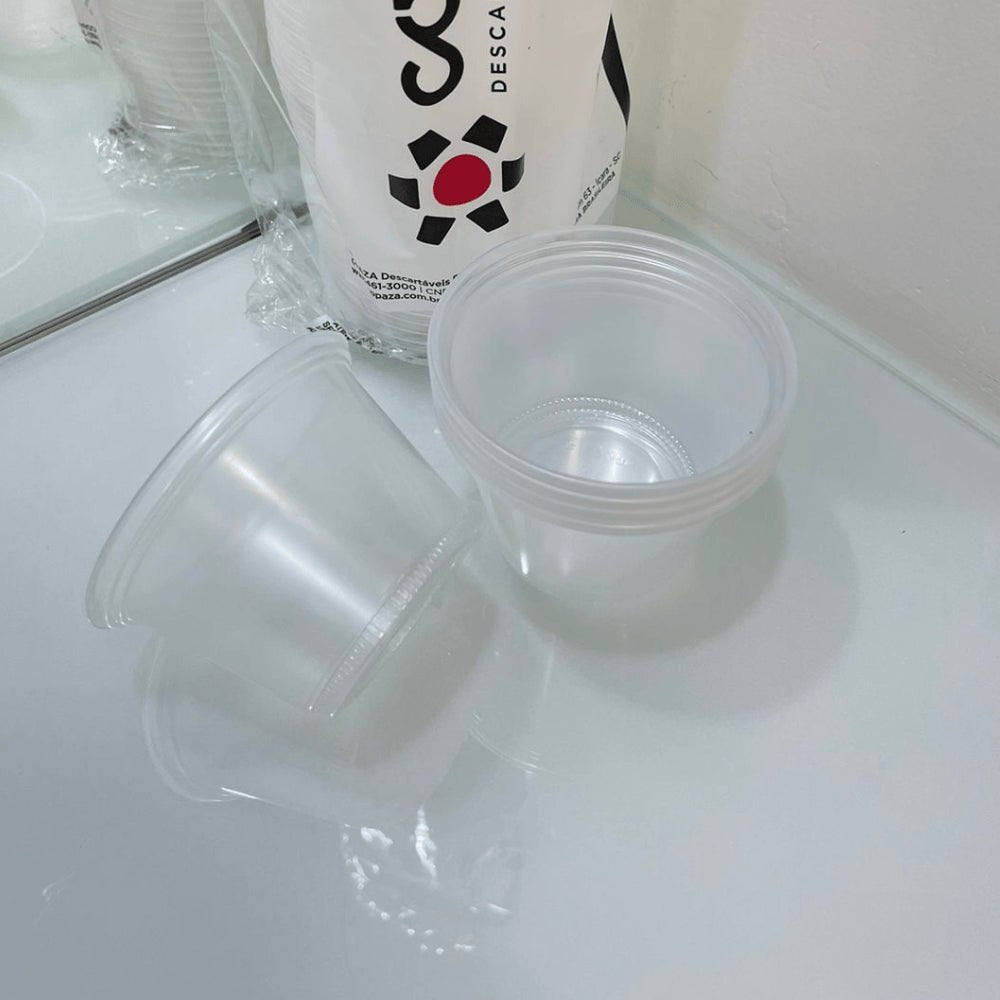 Pote 100ml Translúcido Liso PS sem tampa Copaza com 2.500 unidades - e - dona
