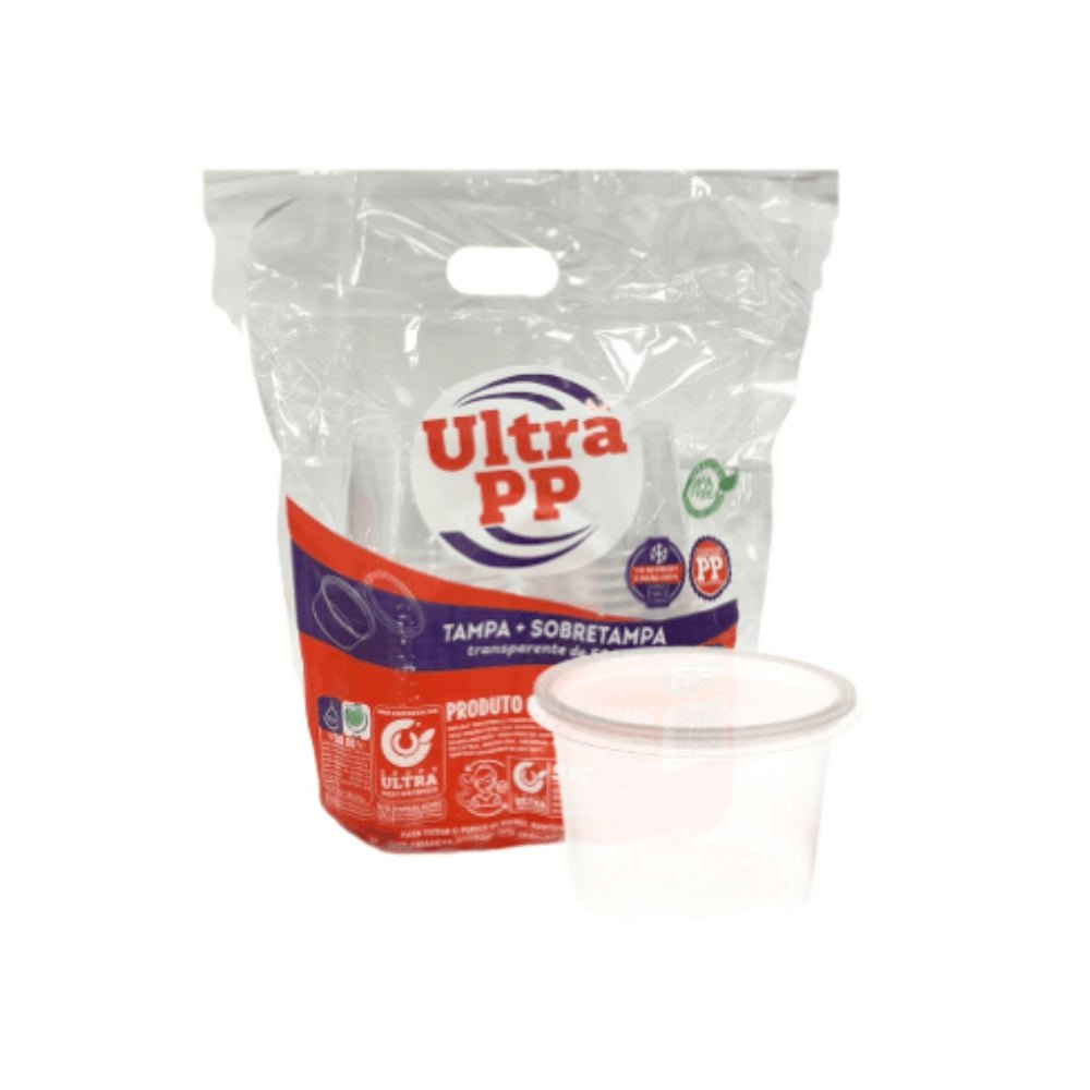 Pote Com Tampa 500ml Transparente PP com 25 Unidades Ultra - e - dona