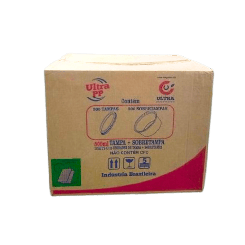 Pote Com Tampa 500ml Ultra Transparente PP 12x25 - e - dona