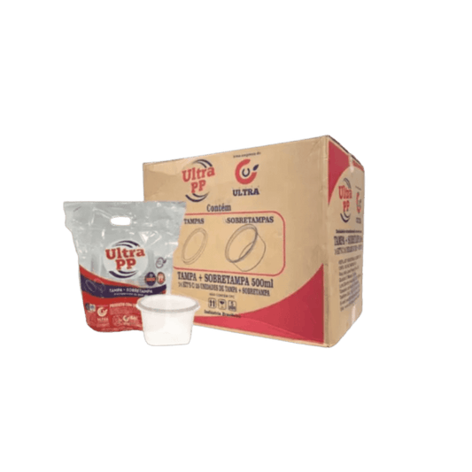 Pote Com Tampa 500ml Ultra Transparente PP 12x25 - e - dona