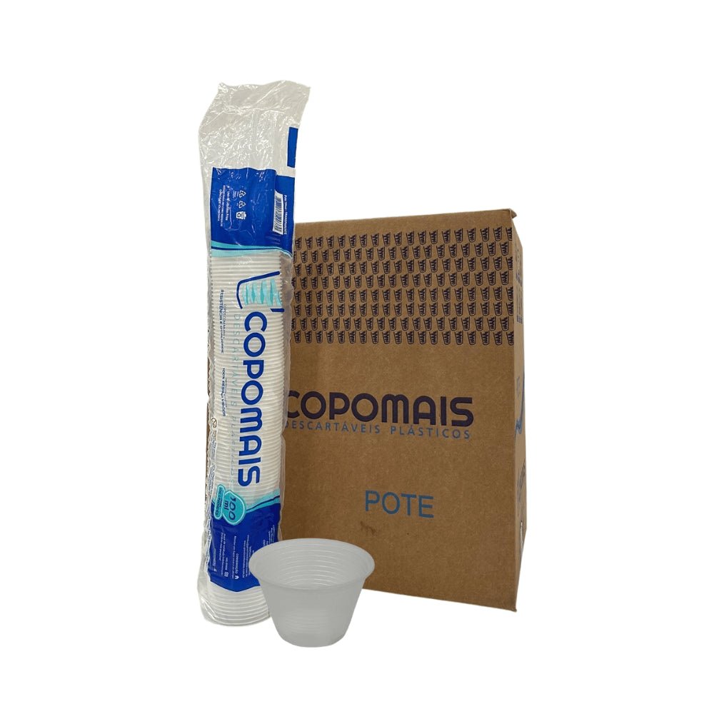Pote de 100ml Transparente Copomais PS com 2.000 unidades - e - dona