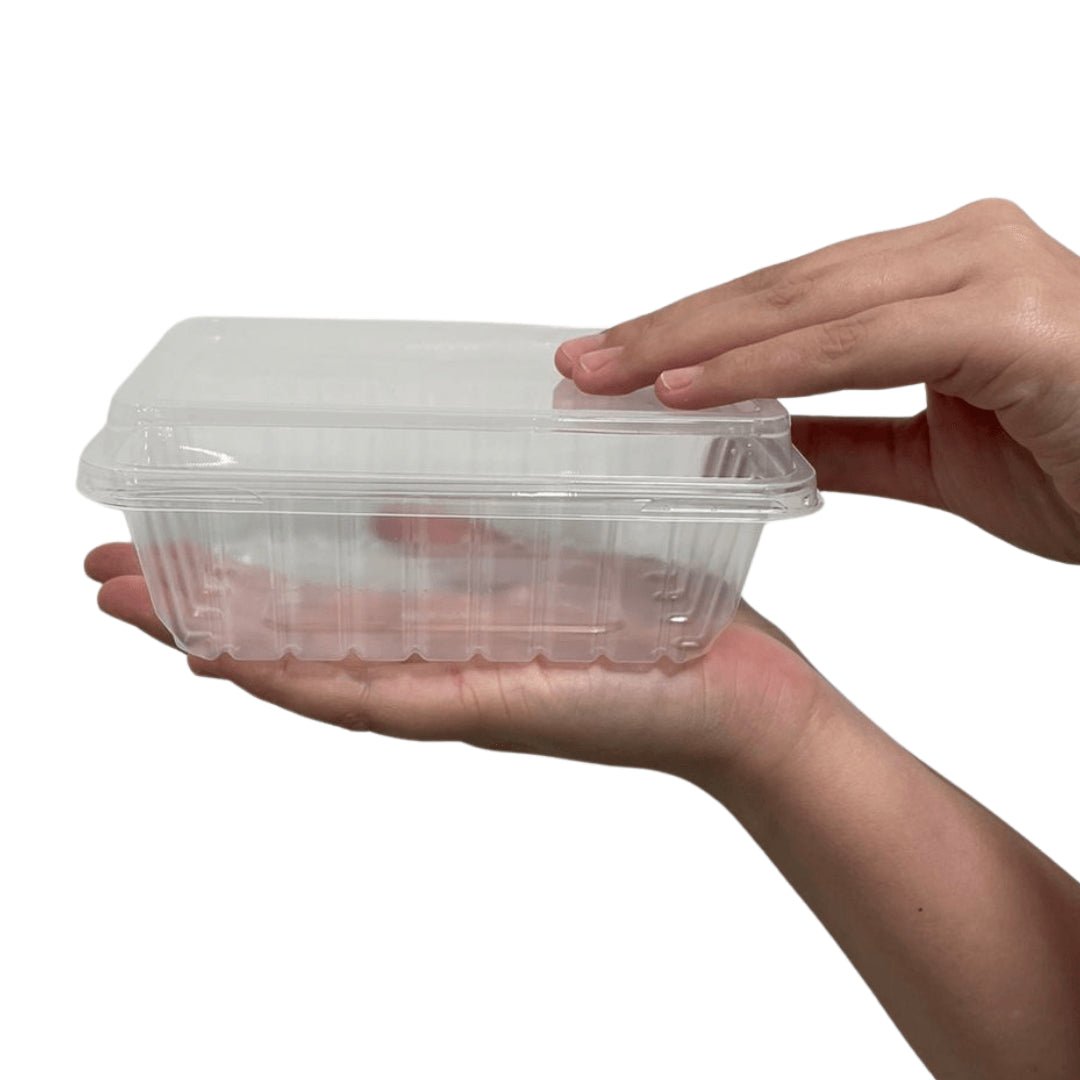 Pote de 500ml Retangular Translúcido com sobretampa Elevada Copaza com 300 unidades - e - dona