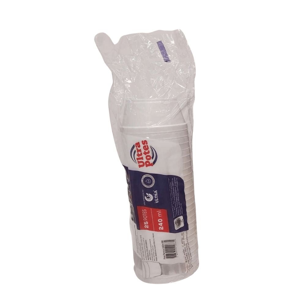 Pote de Isopor 240ml Ultratherm com 25 unidades - e - dona