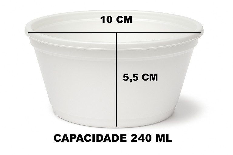 Pote de Isopor 240ml Ultratherm com 25 unidades - e - dona