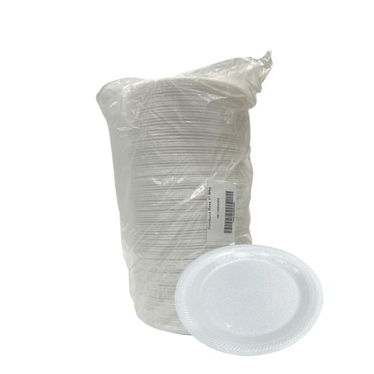 Prato de Isopor Raso 21cm para Refeição Ultratherm com 400 unidades - e - dona