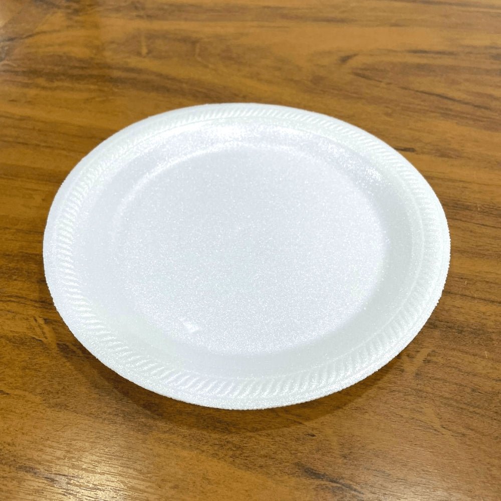 Prato de Isopor Raso 21cm para Refeição Ultratherm com 400 unidades - e - dona