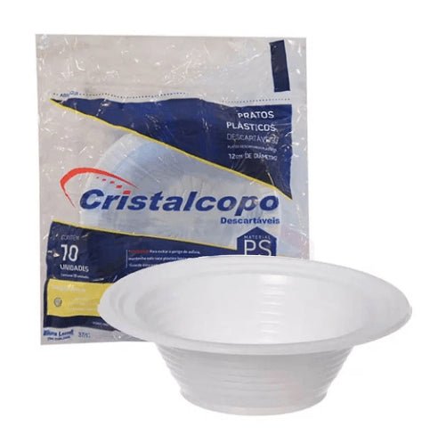 Prato Fundo 12cm Branco Cristalcopo com 1.000 unidades - Estilo Cumbuca - e - dona