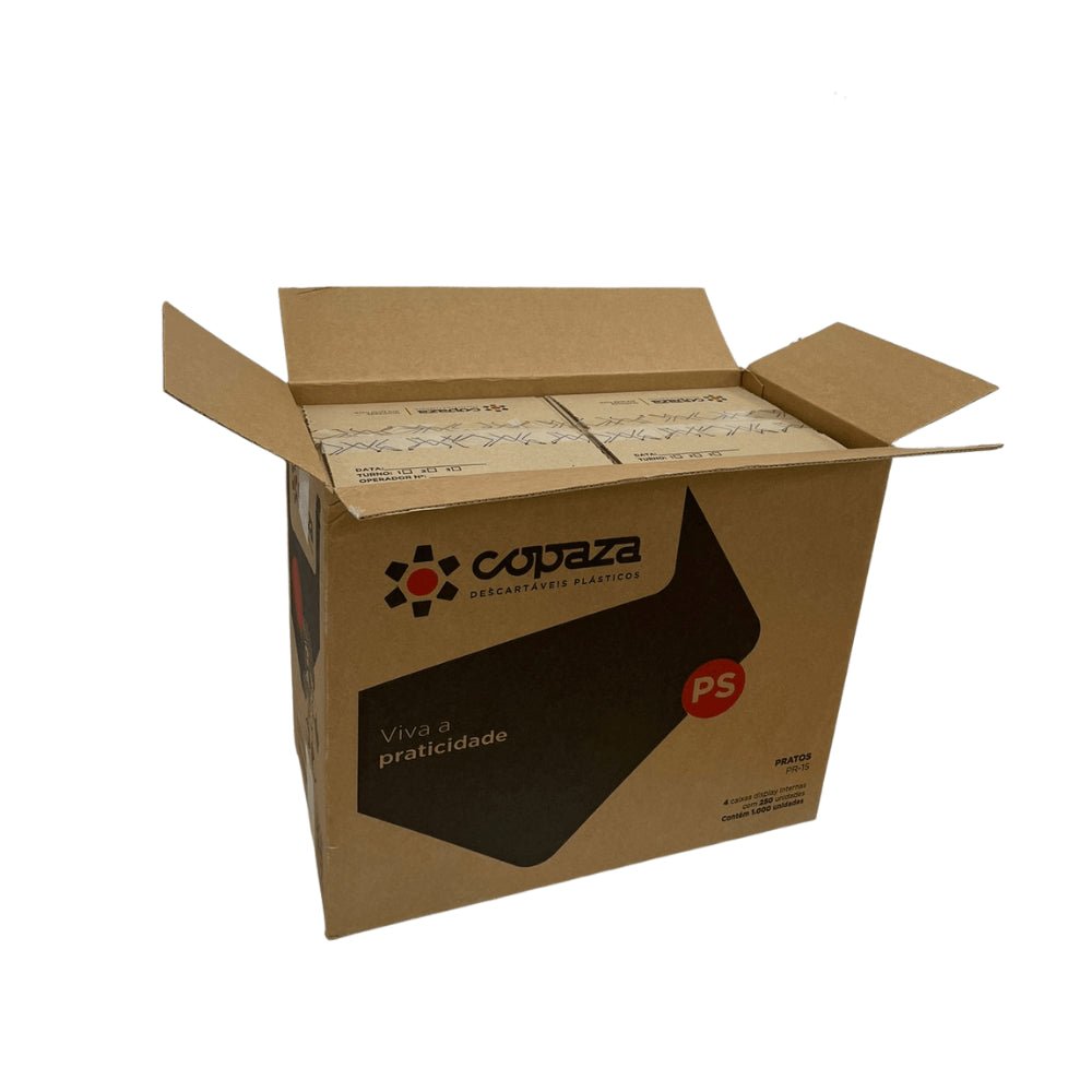 Prato Raso 15cm Branco para Sobremesa Copaza com 1.000 unidades - e - dona