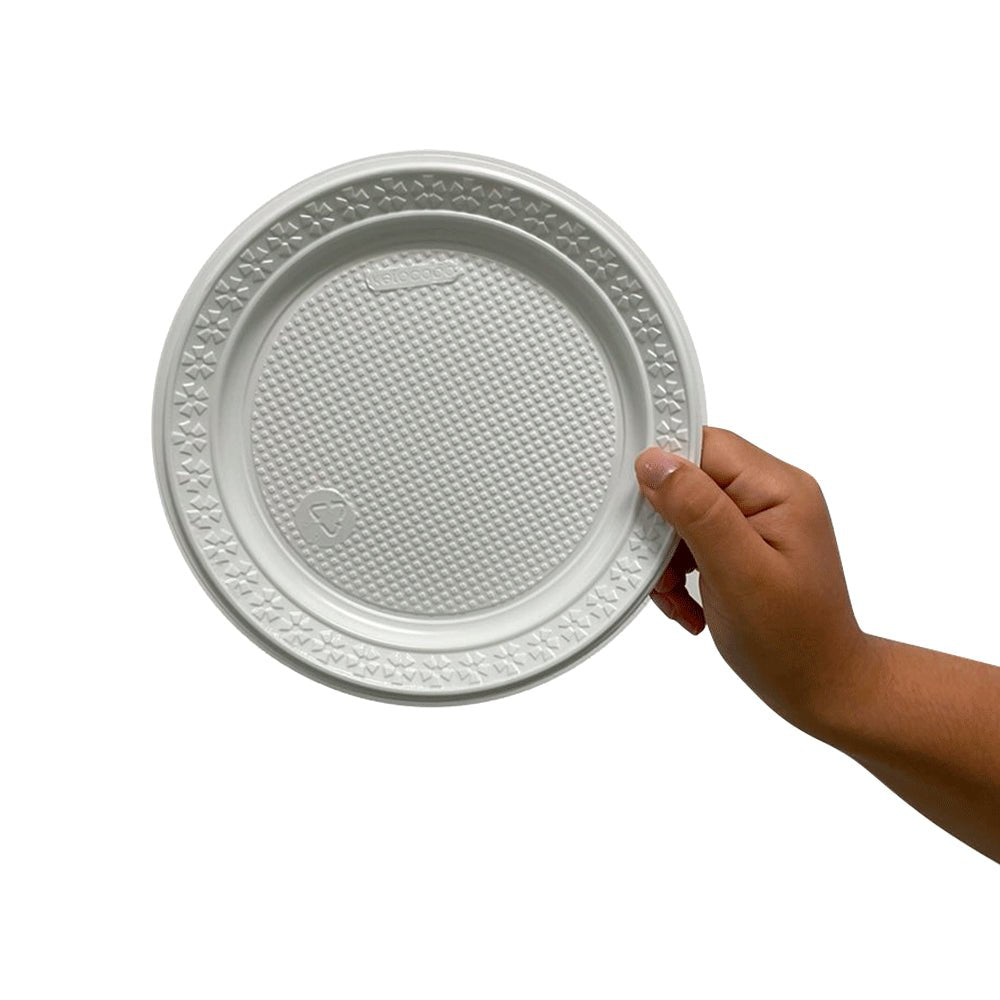 Prato Raso 21cm Branco para Refeição Kerocopo com 250 unidades - e - dona