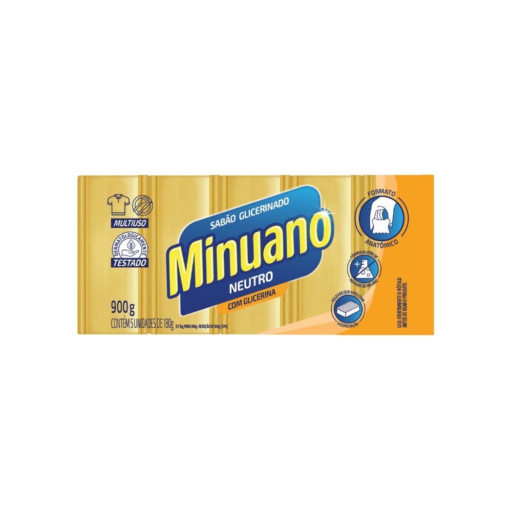 Sabão em Pedra Neutro Minuano 180g com 5 unidades - e - dona