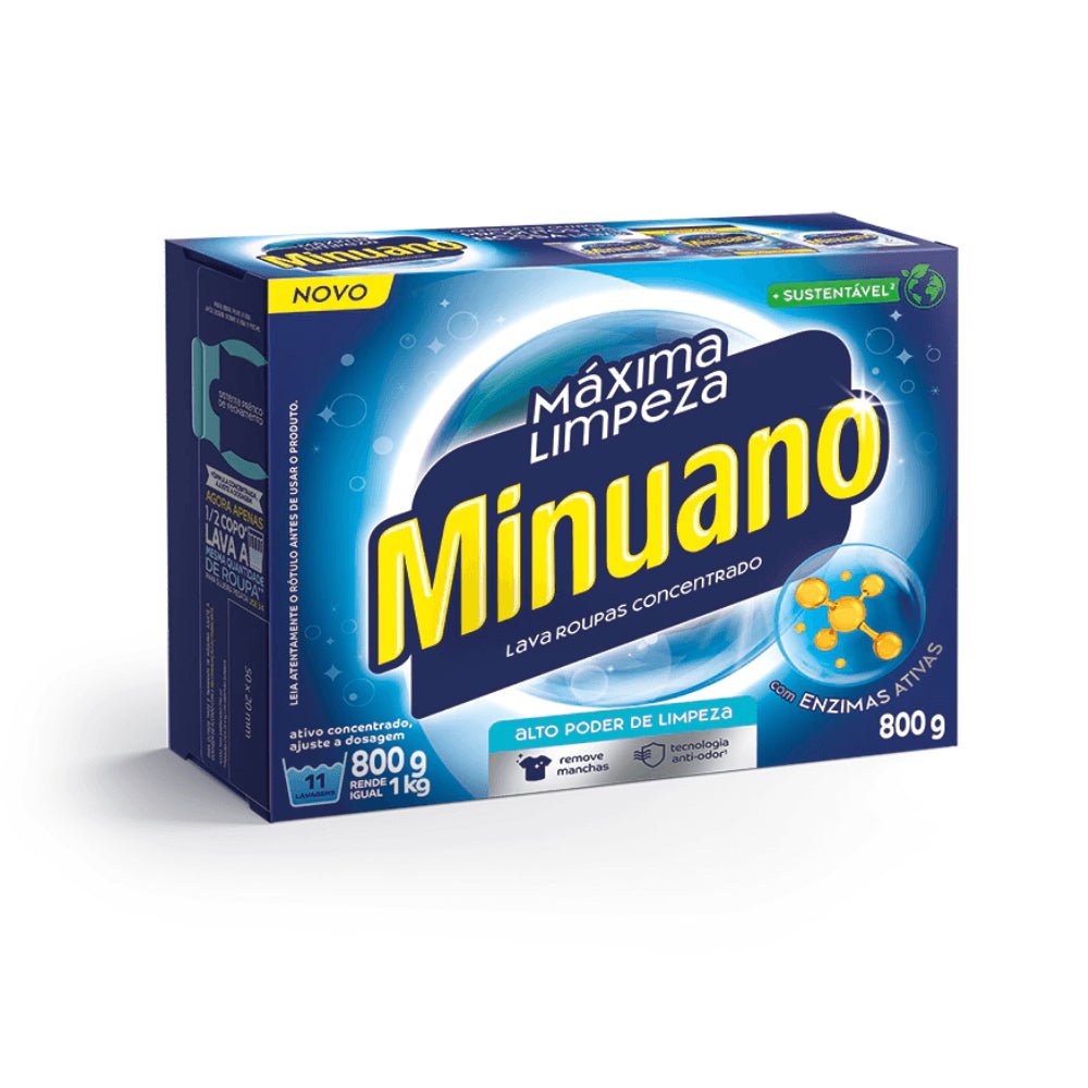 Sabão em Pó Minuano Máxima Limpeza 800g - e - dona
