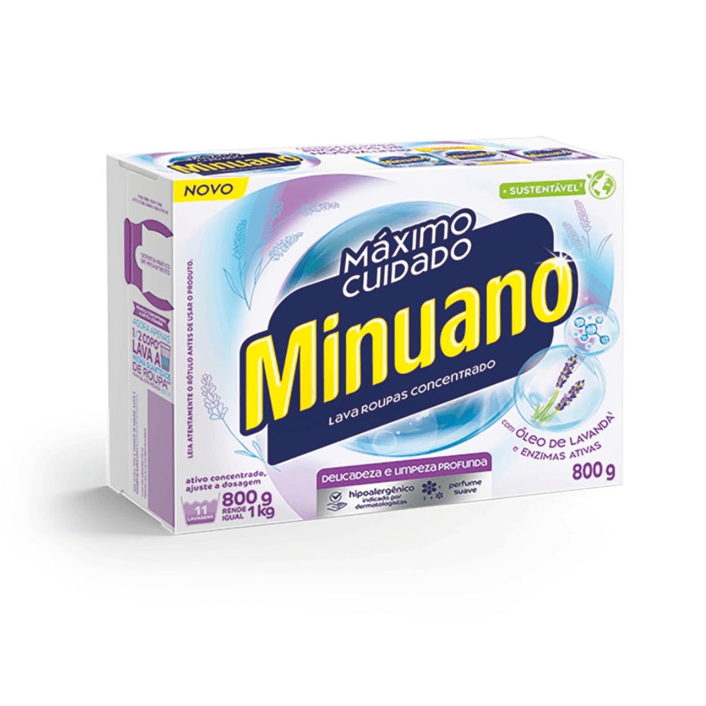 Sabão em Pó Minuano Máximo Cuidado 800g - e - dona