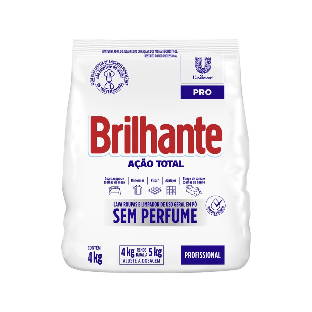 Sabão em Pó sem perfume Brilhante 4kg - e - dona