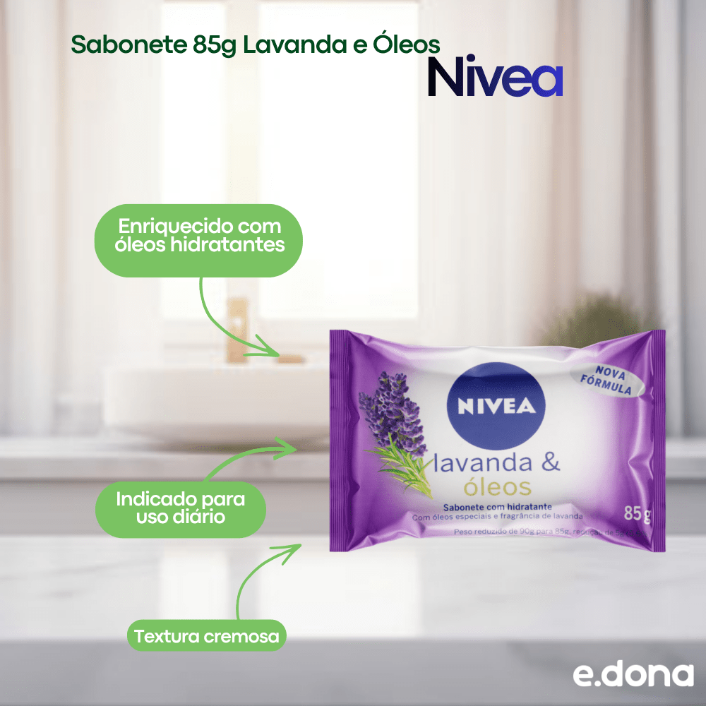 Sabonete 85g Lavanda e Óleos - e - dona