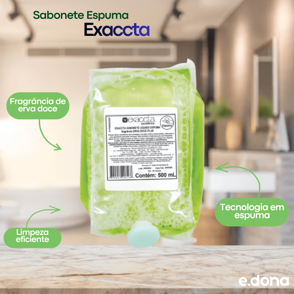 Sabonete Espuma Erva Doce Plus Exaccta Refil 500ml - e - dona