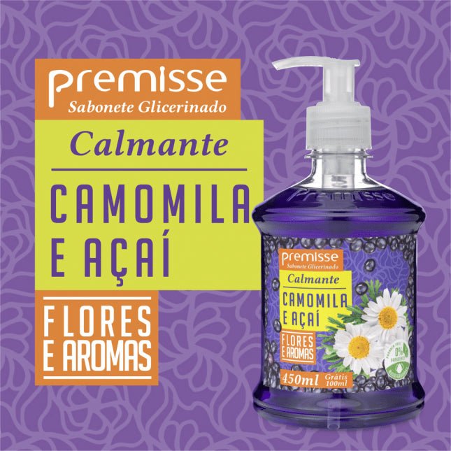 Sabonete Líquido Camomila e Açaí Premisse Pump 450ml - e - dona