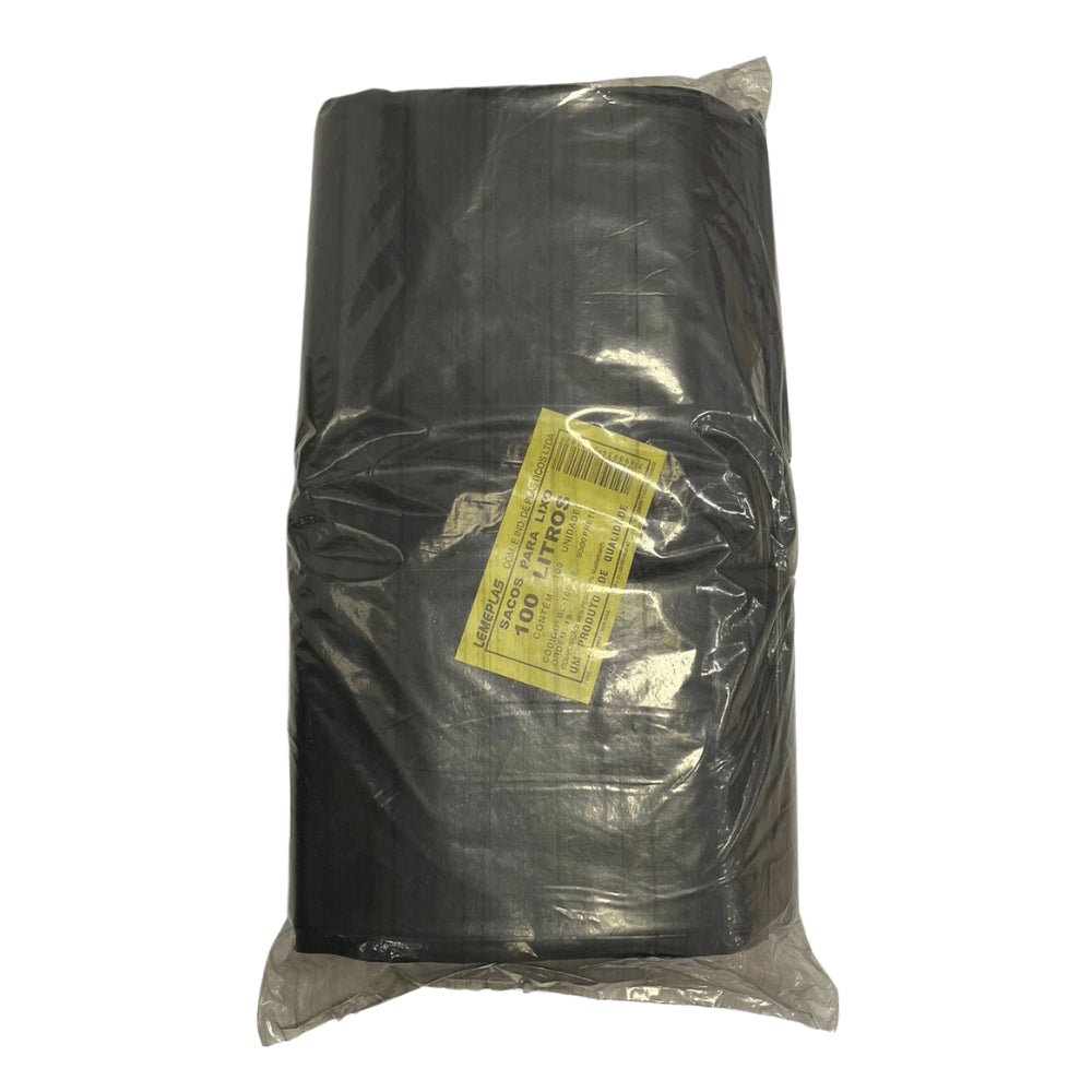 Saco de lixo 100 litros Preto Ordem 18 Boca larga Lemeplas com 100 unidades - e - dona