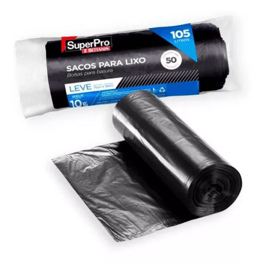 Saco de Lixo 105L Preto Rolo c/ 50 unidades Bettanin - e - dona