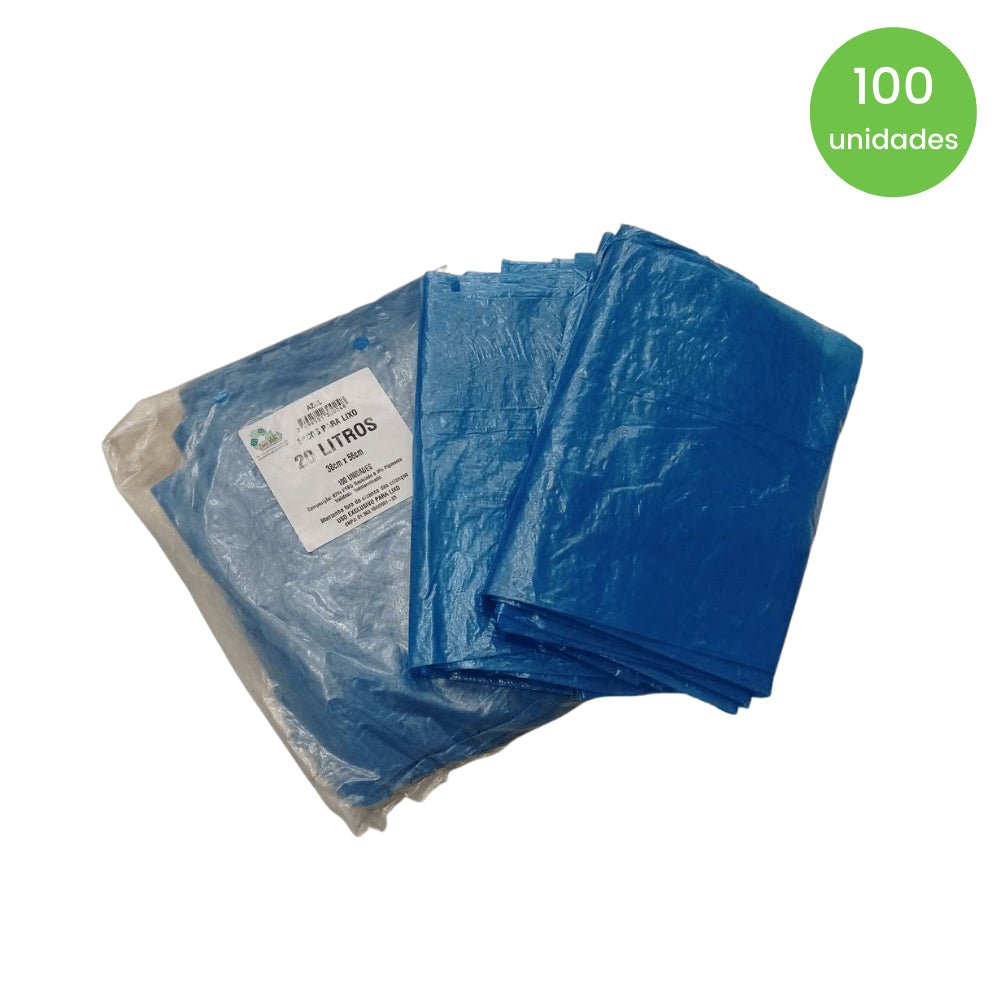 Saco de lixo 20 litros Azul Tono Vale com 100 unidades - e - dona