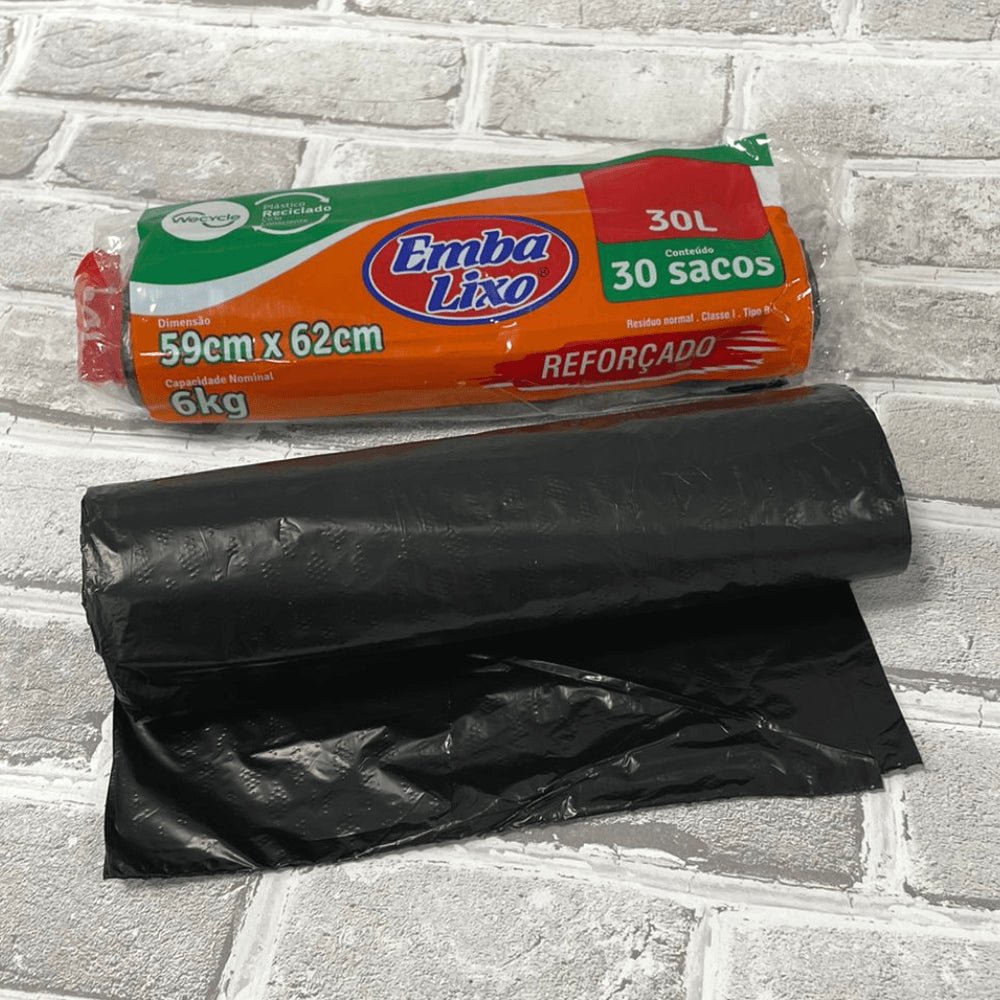 Saco de Lixo 30 litros Preto Reforçado Embalixo com 30 litros - e - dona