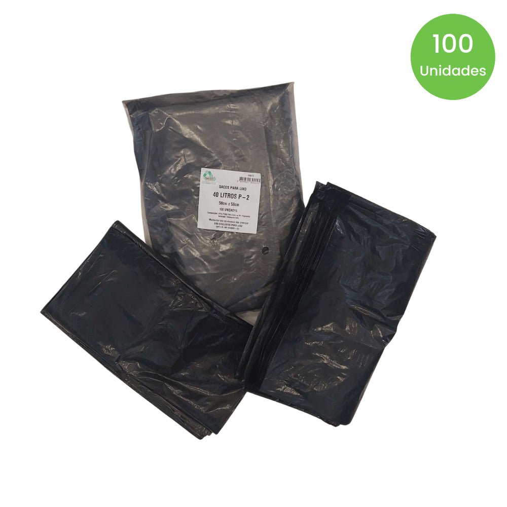 Saco de lixo 40 litros Preto P2 Tono Vale com 100 unidades - e - dona